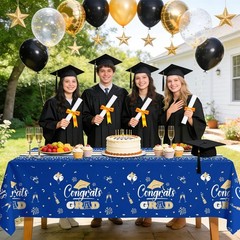4 Pack Graduation Tablecloth Disposable, Graduation Decorations 2026, Gongrats