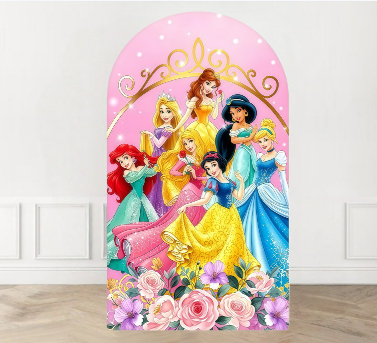 Princess Arch Backdrop Cover Kids Birthday Party Photo Background Prop Decor
