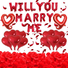 16 Inches Red Will You Marry Me Balloons Proposal Letter Balloons Kit 18″ Red He