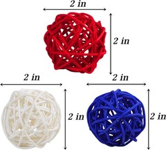 Elegant 24 Pcs Rattan Balls – Charming 4th of July & Memorial Day Decorations