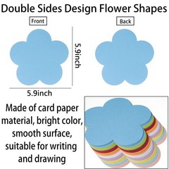 144 PCS Large Assorted Color Paper Flower Cutouts DIY Kids Craft Party Decor