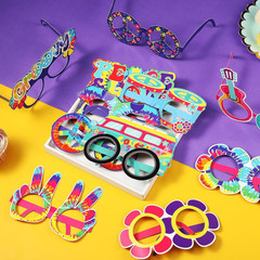 36 Pcs 60s Party Decorations 60’s Photo Booth Prop 60 Hippie Themed Eyeglasse…