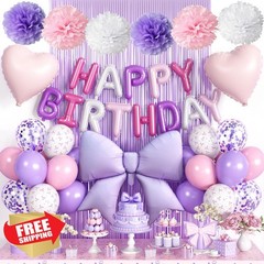 Adorely Pink Purple Birthday Decor
