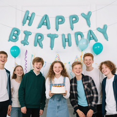 Teal Blue Happy Birthday Balloons 16 Inch Teal Blue Mylar Foil Letters Birthday