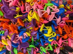 Flamingo Miniatures 80 Pieces, 8 Colors Per Bag. Party, Tropical, Flamingos