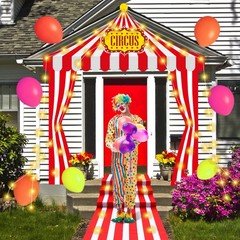 7 Pcs Lighted up Carnival Entryway Party Decorations Set Circus Tent Decorati…