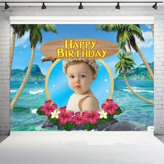 Personalised Moana Ocean Theme Baby Shower Backdrop Birthday Party Decorations