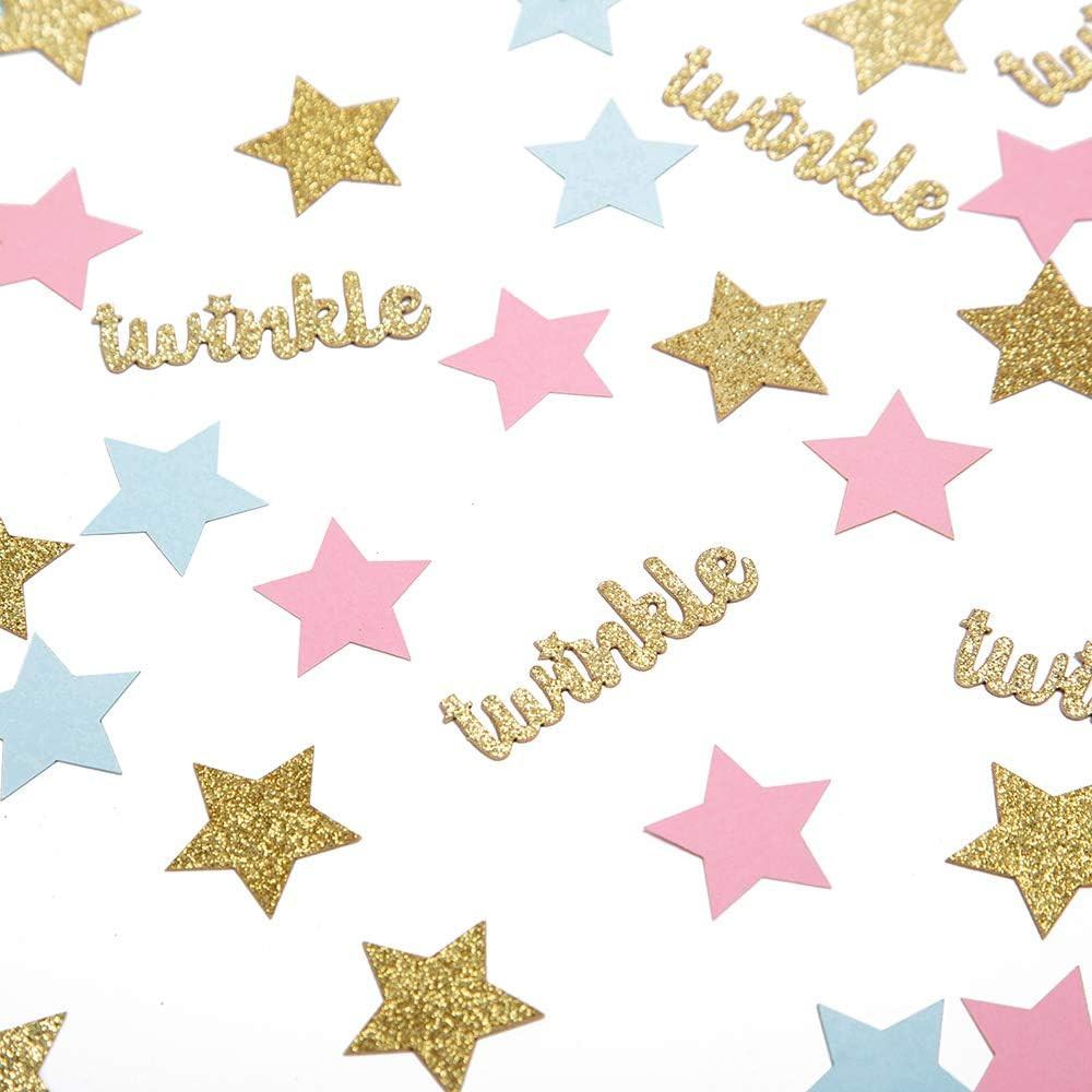 Twinkle Star Glitter Paper Confetti for Baby Shower Gender Reveal Party Decorati