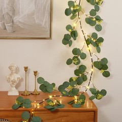 Christmas Decoration Indoor – 6FT Eucalyptus Garland with Timer, Artificial