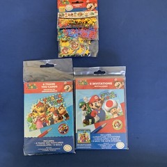 SUPER MARIO CENTERPIECE TABLE DECORATING KIT, Invitations, Thank you cards &Conf