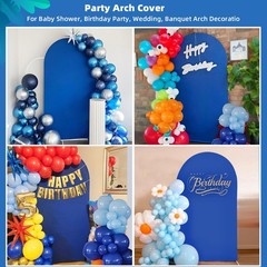Blue Arch Cover 7.2 ft (No Arch Backdrop Stand), Spandex Wedding Balloon