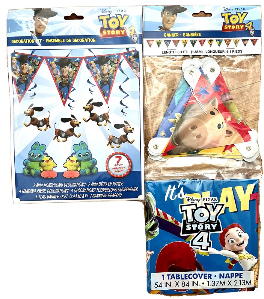 Disney Pixar Toy Story 4 (3-Pack; 9pc) Birthday Party Supply Kit Banner