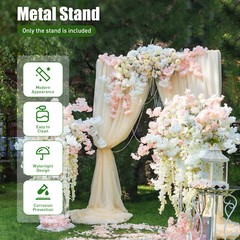 Metal Pergola Arbor Yellow Wedding Arch Assemble Freely Lightweight Wide Wedding