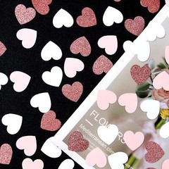 Rose Gold Pink White Heart Confetti 300PCS Party Decor for Wedding Shower