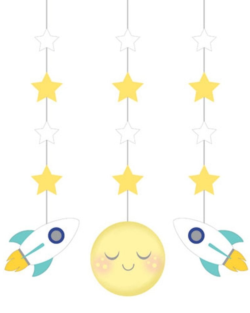 To the Moon and Back Stars Night Sky Space Baby Shower Party Cutout Decorations