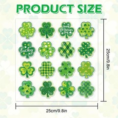 St. Patrick’s Day Thick Gel Clings Assorted Green Shamrock Window Gel Decals for