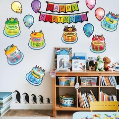 20-Pcs Black Dot Birthday Bulletin Board Set for Stylish Classroom Celebrations