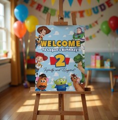 Personalised Printed Toy Story Birthday Foam Board Event Welcome Sign A3