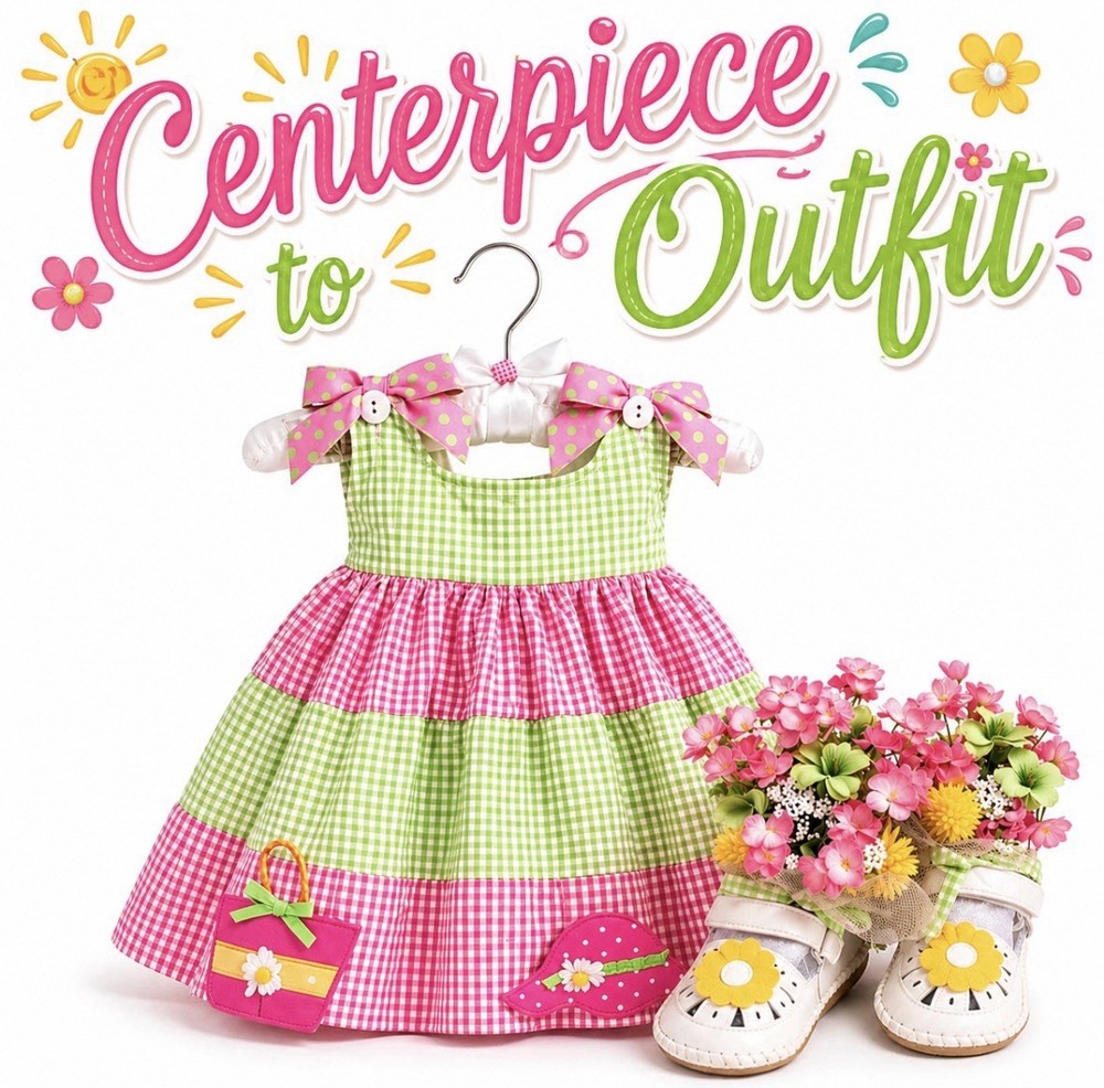 Summer Fun Gingham Centerpiece For Baby Shower, Birthday, Keepsake Outfit-Unique
