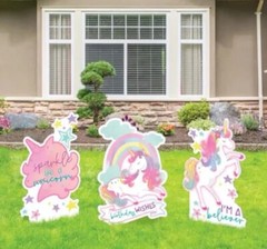 Unicorn Party Decorations 3 Pack Of Unicorn Yard Signs 📦