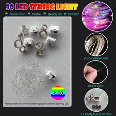 10PCS Clear BoBo Balloon 20″ Light Up Christmas Birthday Party Bubble Decoration