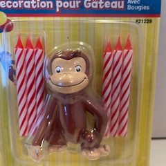 **NEW CURIOUS GEORGE Vintage Birthday Party CAKE CANDLES decoration 7pcs *****