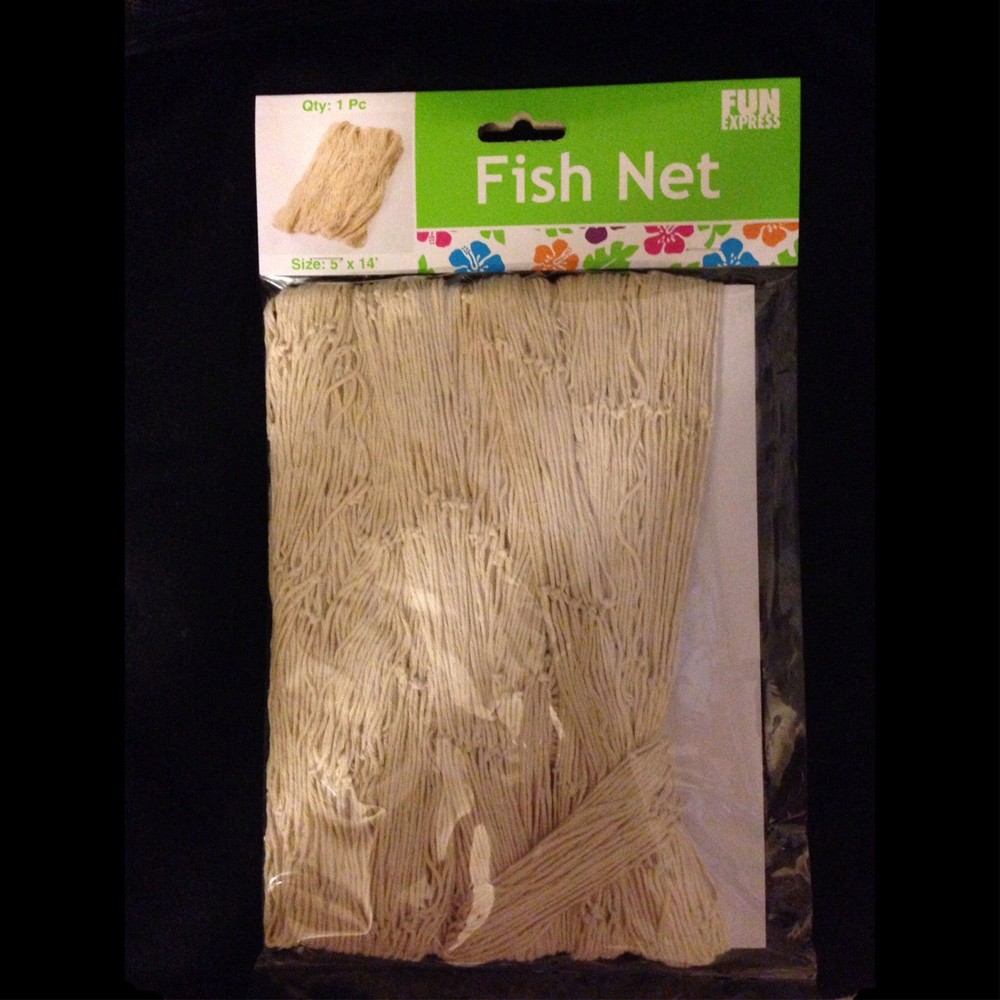 Luau Natural FISH NET NETTING Beach Pool Pirate Party Tiki Bar Decoration-5x14ft