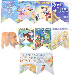 Book Garland Vintage Book Pages String Decoration 22 Pieces Kids Room Decor