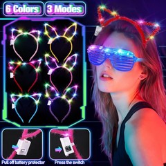 150PCS Glow in the Dark Party Supplies – Light Up Glasses, Necklaces, Bracelets
