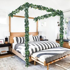 DearHouse 86 Feet 12 Strands Artificial 12pcs Eucalyptus Vine, Light Green