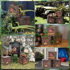 6 Pcs Dinosaur Party Decorations 12 x 12 x 12 Inch Dinosaur Theme Boxes Decor…