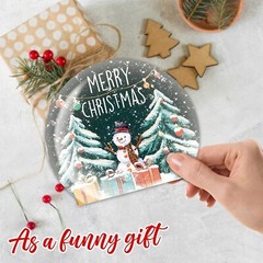 Christmas Snowman Table Wooden Decor – Merry Christmas Crystal Ball Plaque With