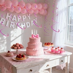 30 PCS Pink Hanging Swirls Foil Plastic Streamers Ceiling Party Decor