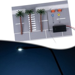 LED Illuminated 1/64 Scale Car Parking for lot Diorama Model for Collectors