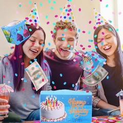 Pop-Up Birthday Card with Confetti Surprise Gift Box Explosion for Money