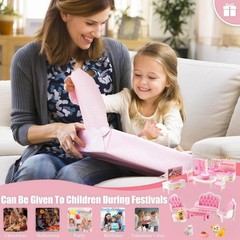 36Pcs Dollhouse Furniture Set,Miniature 1:12 Scale Dolls House Accessories wi…