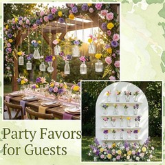 Ferrochef 36 Pcs Artificial Flowers Table Centerpiece with Vases Colorful Wil…