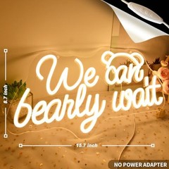 We Can Bearly Wait Led Neon Light SIgn Baby Shower Wedding Baby Kids Room