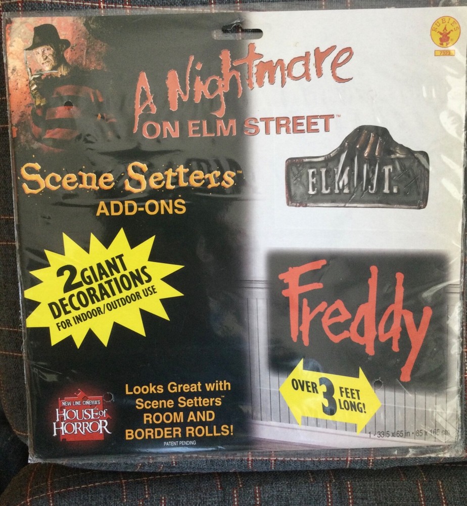 HALLOWEEN FREDDY KRUGER NIGHTMARE ON ELM STREET SCENE SETTERS WALL SIGNS 3FT