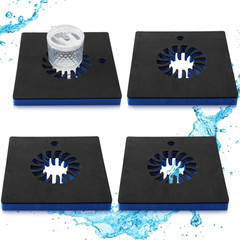 4 Pcs Foam Floating Drink Holder for Pool 9.5 Inch Blue and Black Refreshment Ta