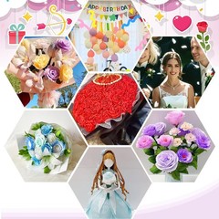 3 Rolls Azure Blue Crepe Paper 17 x 98 Inch Heavy Duty Papel Flower Decor DIY