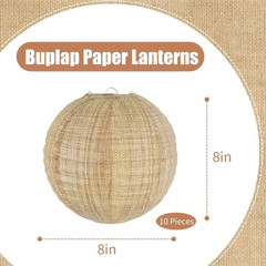 Boho Party Decorations Burlap Hanging Paper Lanterns for Boho Baby Shower Bridal