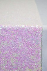 Quasimoon White and Pink Iridescent Sequin Table Runner – 12 x 108 Inch by Pa…