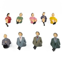 50Pcs Sitting Plastic Figures 1:32 Miniture People Human People Painted Mixed