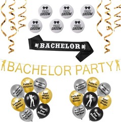 Bachelor Party Decorations, (Gold Bachelor Banner, Bachelor Sash, 16 Funny Pa…