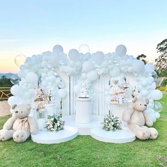 135pcs White Balloons Different Sizes 18″ 12″ 10″ 5″ White Balloon Garland Ar…