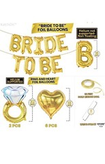 Gold Bride To Be Balloons Set – Pack of 17 | Bachelorette Party Decorations |