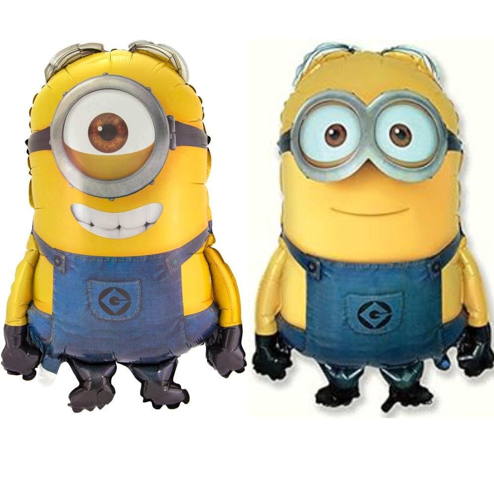 ® Pack Of 2 – 75cm (30″) Minion Foil Balloons – 1 x Dave & 1 x Stuart Shaped …