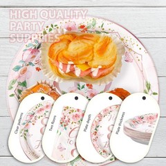 96Pcs 80th Birthday Decorations for Women Floral 80th Birthday Party Plates a…
