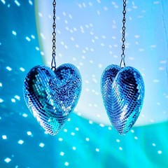 2 Pack Silver Heart-Shaped Disco Balls – 6.3″ Hanging Decor for Party, Wedding,